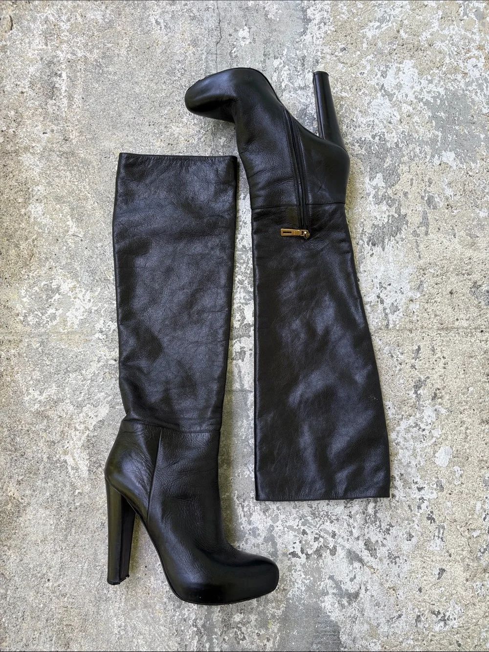 Prada knee-high soft leather boots